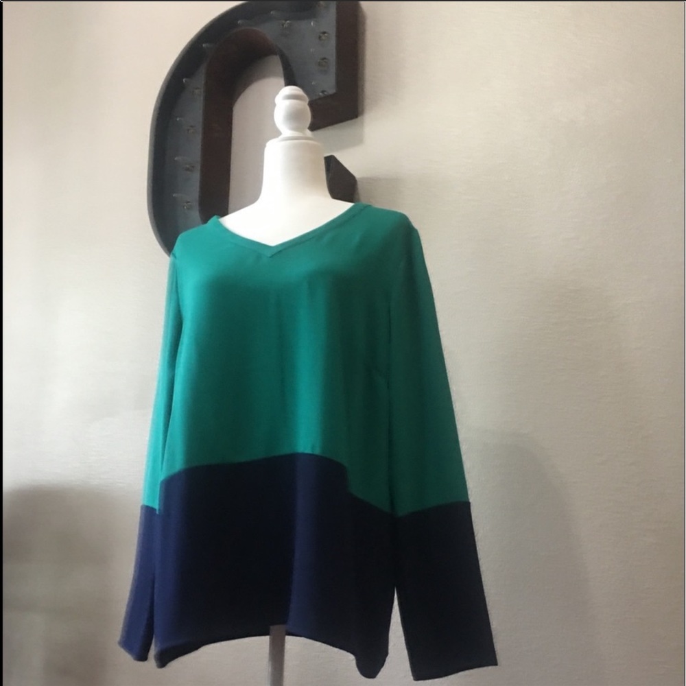 Daniel Cremieux Long Sleeve Color Block Tunic - Picture 7 of 8